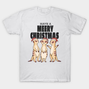 Meerkats in christmas hats T-Shirt